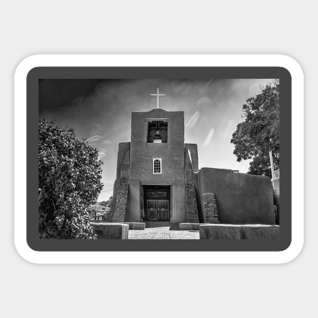The San Miguel Mission in Santa Fe Sticker by Gestalt Imagery